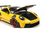 PORSCHE 911 (992) GT3RS 2024 - Yellow W/weissach Package W RED Wheels 1:18