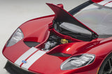 Ford GT (2017) -  liquid red / silver stripes 1:12