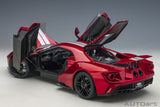 Ford GT (2017) -  liquid red / silver stripes 1:12