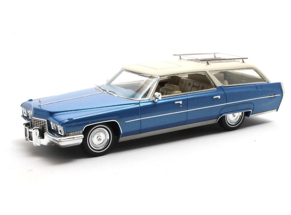 Cadillac DeVille Wagon (1972) - blue met./cream 1:43