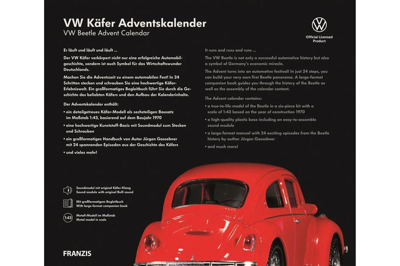 VW Käfer Adventskalender: Volkswagen VW Käfer 1970 - rot 1:43 Franzis