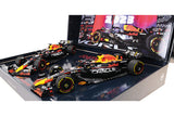 2-CAR-SET - ORACLE RED BULL RACING RB19 - MAX VERSTAPPEN - WORLD CHAMPION QATAR SPRINT & GP 2023 1:18