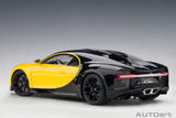 Bugatti Chiron - Jaune Molsheim/Nocturne Black 1:18