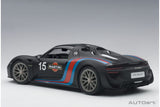 Porsche 918 Spyder (2013) "with Weissach Package" - black/Martini Livery 1:18