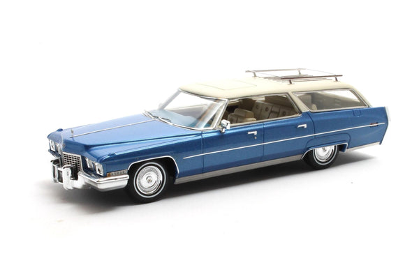 Cadillac DeVille Wagon (1972) - blue met./cream 1:43