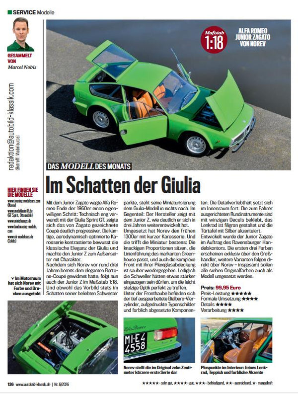 Alfa Romeo Junior Zagato 1969 - green (verde) 1:18 – Thomas
