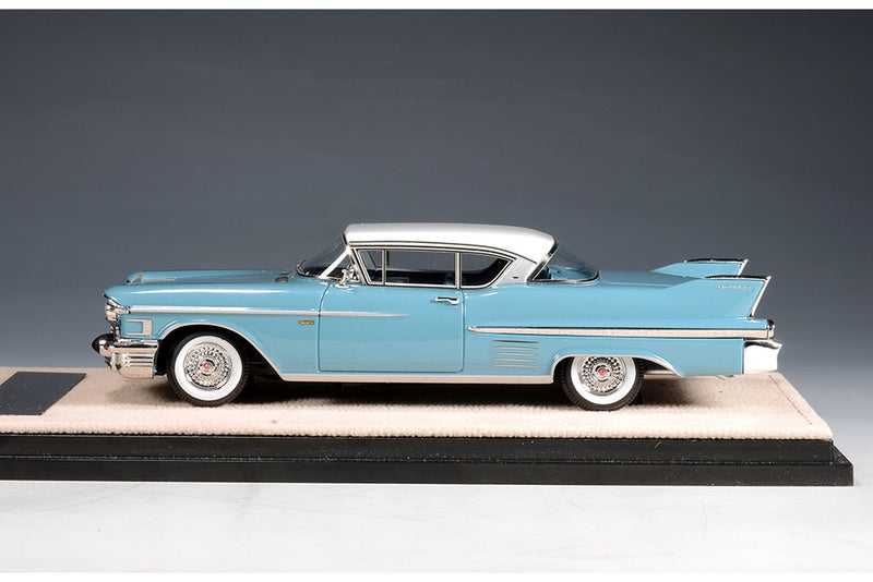 1958 Cadillac Coupe De Ville - Somerset Blue with Alpine White 1:43