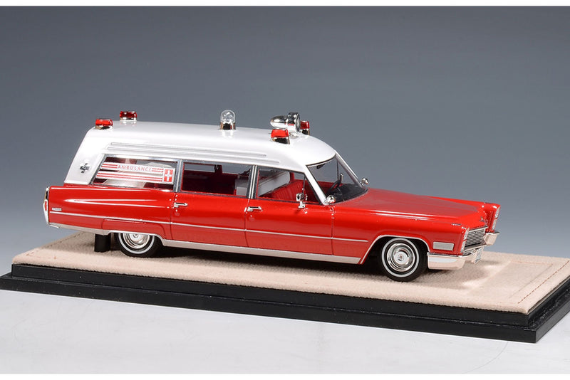 1968 Cadillac Miller-Meteor Ambulance - red/white 1:43