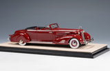 1934 Cadillac 452D V16 Victoria Convertible Coupe (open top)- maroon 1:43
