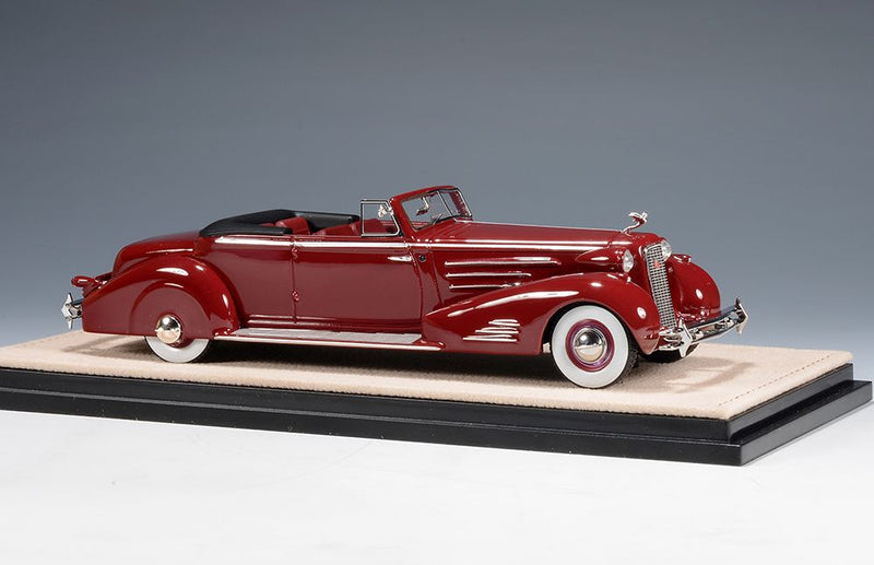 1934 Cadillac 452D V16 Victoria Convertible Coupe (open top)- maroon 1:43