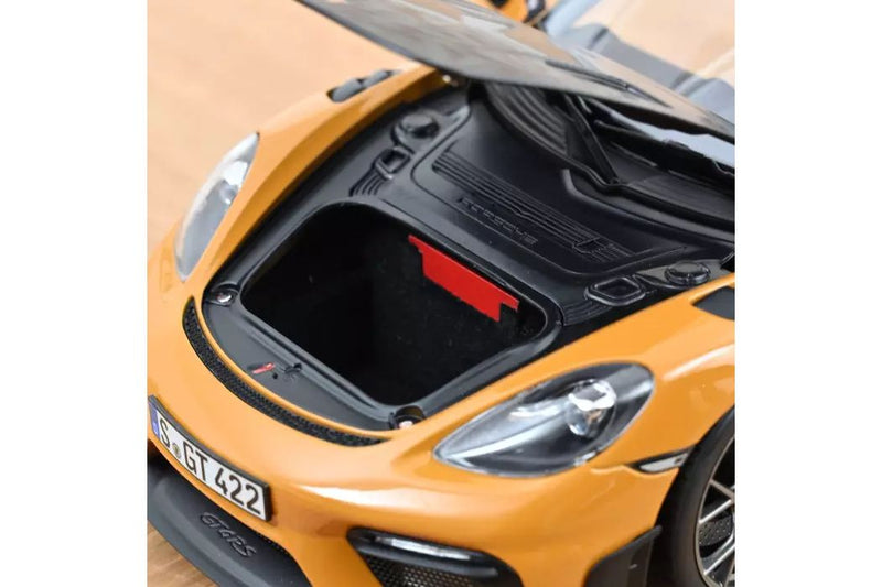 Porsche Cayman GT4 RS w/Weissach 2023 - Bahama Yellow Pack 1:18
